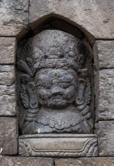 Ancient Hindu Goddess Stone Sculpture Nepal.