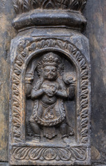 Fototapeta na wymiar Ancient Hindu Goddess Stone Sculpture Nepal.