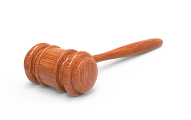 wooden gavel close up