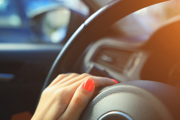 Woman driving background
