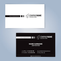 Black and White modern business card template, Illustration Vector 10