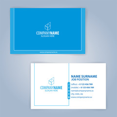 Blue and white modern business card template, Illustration Vector 10