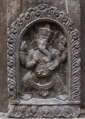 Ancient Hindu Goddess Stone Sculpture Nepal.