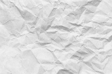 Crumpled white paper texture background.