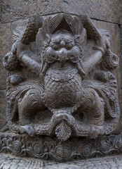 Ancient Hindu Goddess Stone Sculpture Nepal.