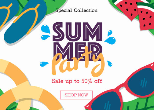 Summer sale background layout banners template. Discount voucher Vector illustration design.
