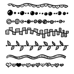 Obraz premium Set of hand drawn borders.