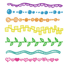 Set of hand drawn borders.