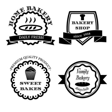 Set of vector logos, badges and labels for bakery.