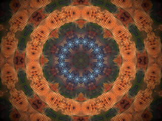 Abstract extruded mandala 3D illustration