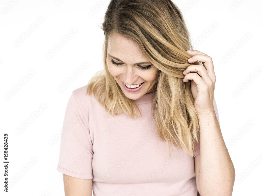 Wall mural Woman Cheerful Studio Portrait Concept