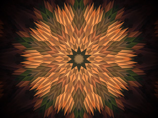 Abstract extruded mandala 3D illustration
