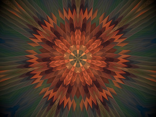 Abstract extruded mandala 3D illustration