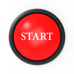 3d rendering of businessman pressing start button get started concept