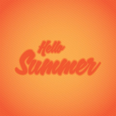 Obraz premium hello summer lettering with blur effect text