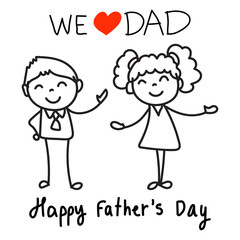 hand drawing concept cartoon character happy fathers day