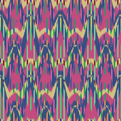 Ikat Seamless Pattern Design for Fabric