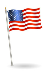 united states of america flag on a white background
