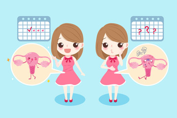 woman with menstruation