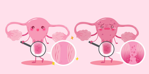 Obraz na płótnie Canvas cute cartoon uterus