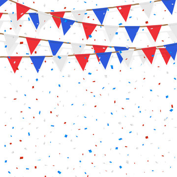 red blue white flag decorated on  white background