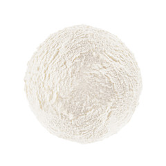 Fototapeta na wymiar White creamy ice cream scoop isolated on white background, closeup, texture.