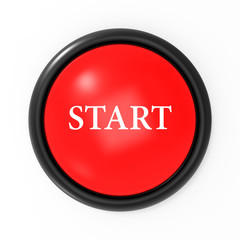 3d rendering of businessman pressing start button get started concept