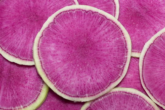 Daikon sliced.Food background