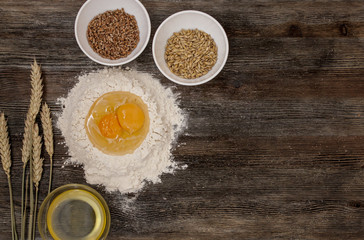 Bread and bake with spices on the kitchen table