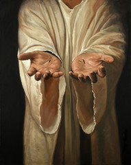 Obraz premium Hands of Jesus Painting