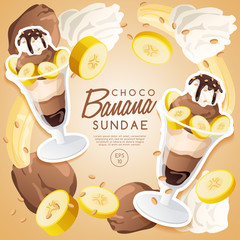 Ice Cream Sundae  : Vector Illustration