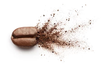 Türaufkleber Coffee powder burst from coffee bean © phive2015