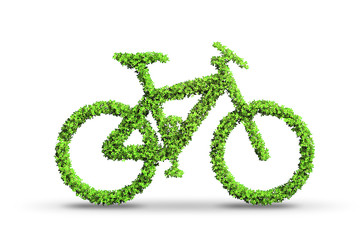 Green bycycle in transportation concept - 3d rendering