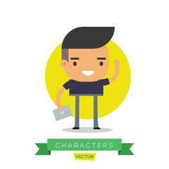 Man character lifestyle situation for website, blog, Cartoon flat-style infographic illustration.