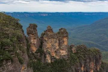 Peel and stick wall murals Three Sisters Three Sisters mountains landscape in Blue Mountains National Park