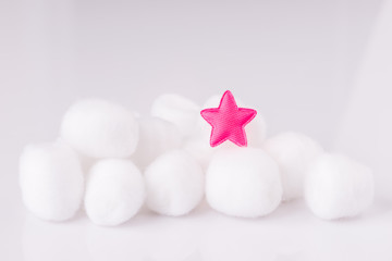Cotton wool on white background