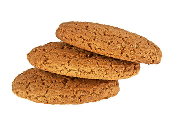 Oat cookies on a white background