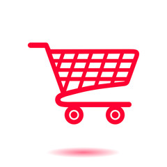 Flat icon of shopping chart. Add a product to the cart.
