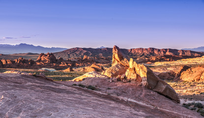 Unique Stones Formation at Sunset. Nevada, Valley Of Fire