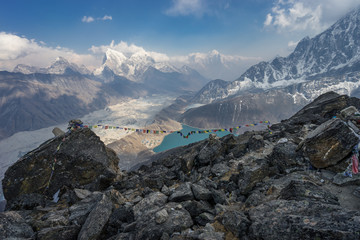 Fototapeta na wymiar Top view of Gokyo Ri view point, Everest region, Nepal