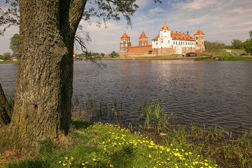 Obraz premium Mir, BELARUS - May 20, 2017: Mir Castle in Minsk region - historical heritage of Belarus. UNESCO World Heritage. Traveling on Belarus