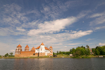 Naklejka na ściany i meble Mir, BELARUS - May 20, 2017: Mir Castle in Minsk region - historical heritage of Belarus. UNESCO World Heritage. Traveling on Belarus
