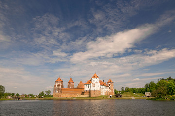 Fototapeta premium Mir, BELARUS - May 20, 2017: Mir Castle in Minsk region - historical heritage of Belarus. UNESCO World Heritage. Traveling on Belarus