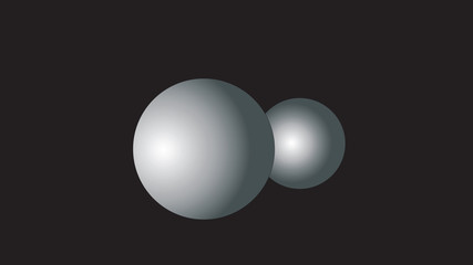 Large and small balls of silvery color.