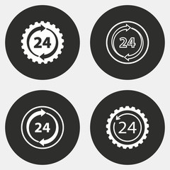 24 hour service icon set.