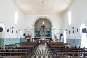 MACAPA, BRAZIL - JULY 31, 2015: Interior of Sao Jose (Saint Joseph) church in Macapa, Brazil