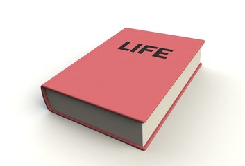 Life book on white background, 3D rendering