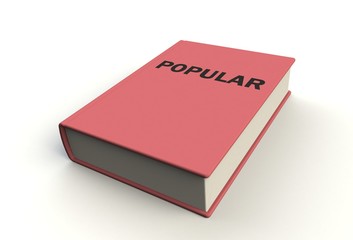Popular book on white background, 3D rendering