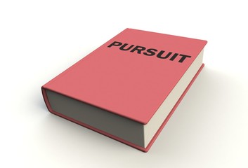 Pursuit book on white background, 3D rendering