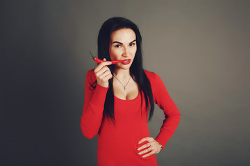 Fototapeta premium girl with peper